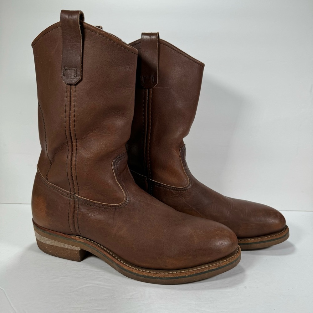 Red Wing Vintage Made in USA Brown Leather Pull On Work Boots Men’s Size 8D